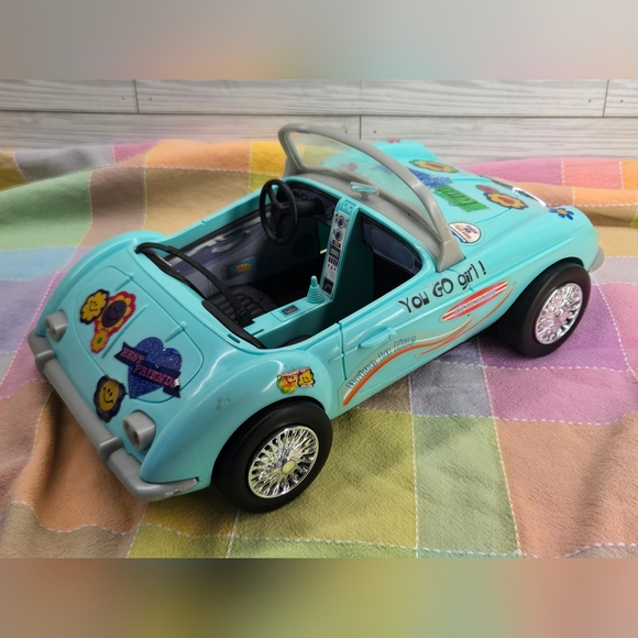 Vintage 1998 Mattel Barbie Green Ferrari GTS Convertible Sports Car - Picture 6 of 7